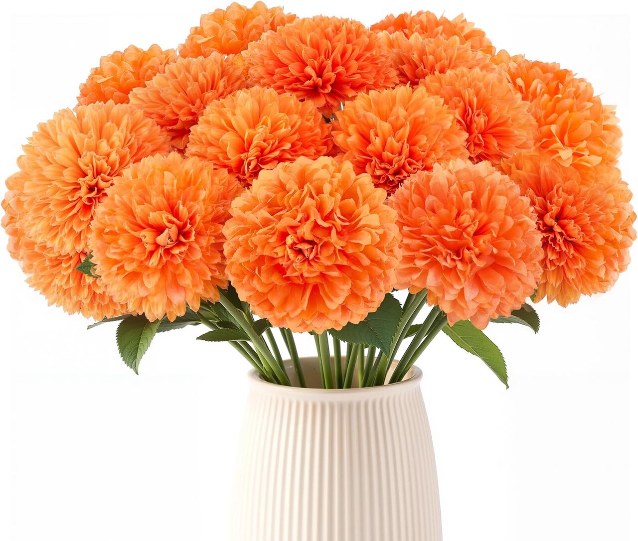 12PCS Marigold Flowers Mexican Silk (Orange) 2"D x 0.12"W x 0.5"H